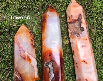Carnelian Agate Crystal Tower • Polished Point, Grounding Stone
