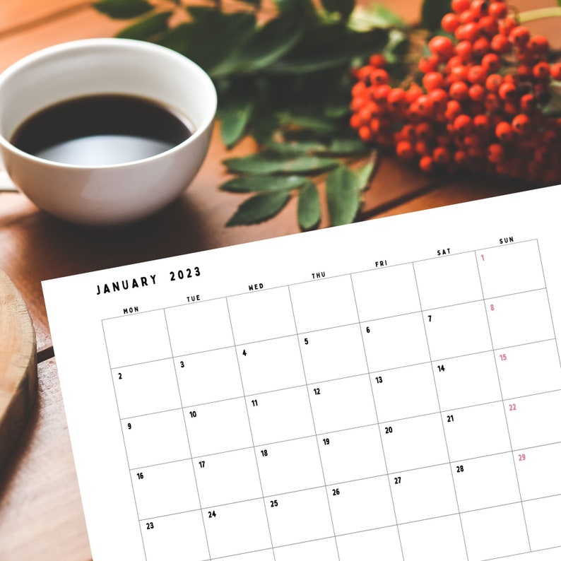 A4 Calendar 2023 Printable Wall Calendar Household Planner - Etsy