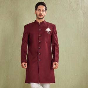 Lady Dwiza Indian Royal Designer Ethnic Wedding Wear Traditional Groom Dress Indo Western Sherwani for Men