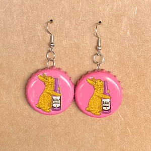 Custom Bottle Cap Earrings – Handmade Eco Jewelry – Choose Your Cap & Color – Recycled Upcycled Fun – Funky Gift for Your Loved One
