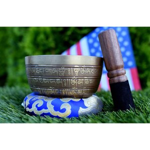 5 inches Diameter Mantra etched singing bowl -Blessed Tibetan singing bowl- Singing bowl for Healing chakra, meditation and mindfulness