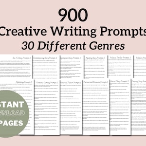 900 schrijftips voor creatief schrijven, starters voor korte verhalen, afdrukbare dagboekvermeldingen, afdrukbare schrijfinspiratie, afdrukken met verhalen vertellen