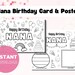 Printable Coloring Birthday Card for Nana, DIY Birthday Card Kids Gift ...