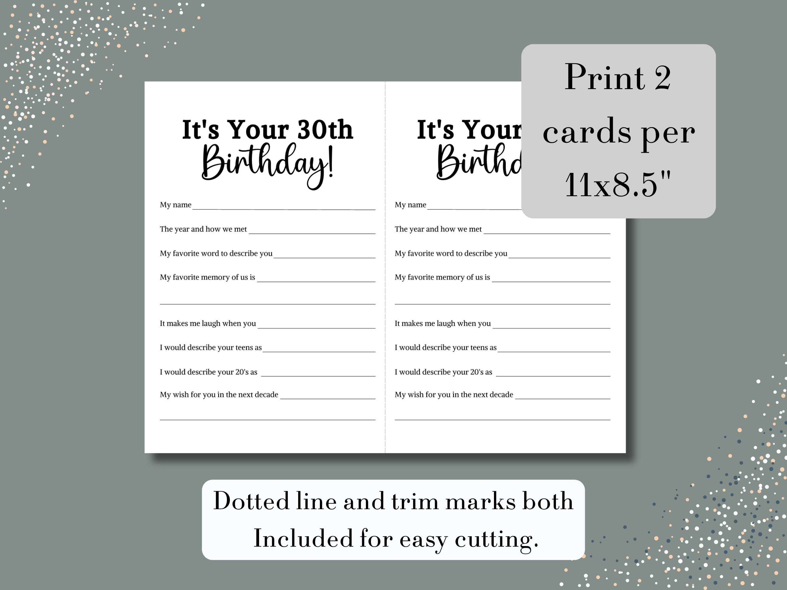 30th Birthday Game Printable, 30 Birthday Party Games, Milestone ...