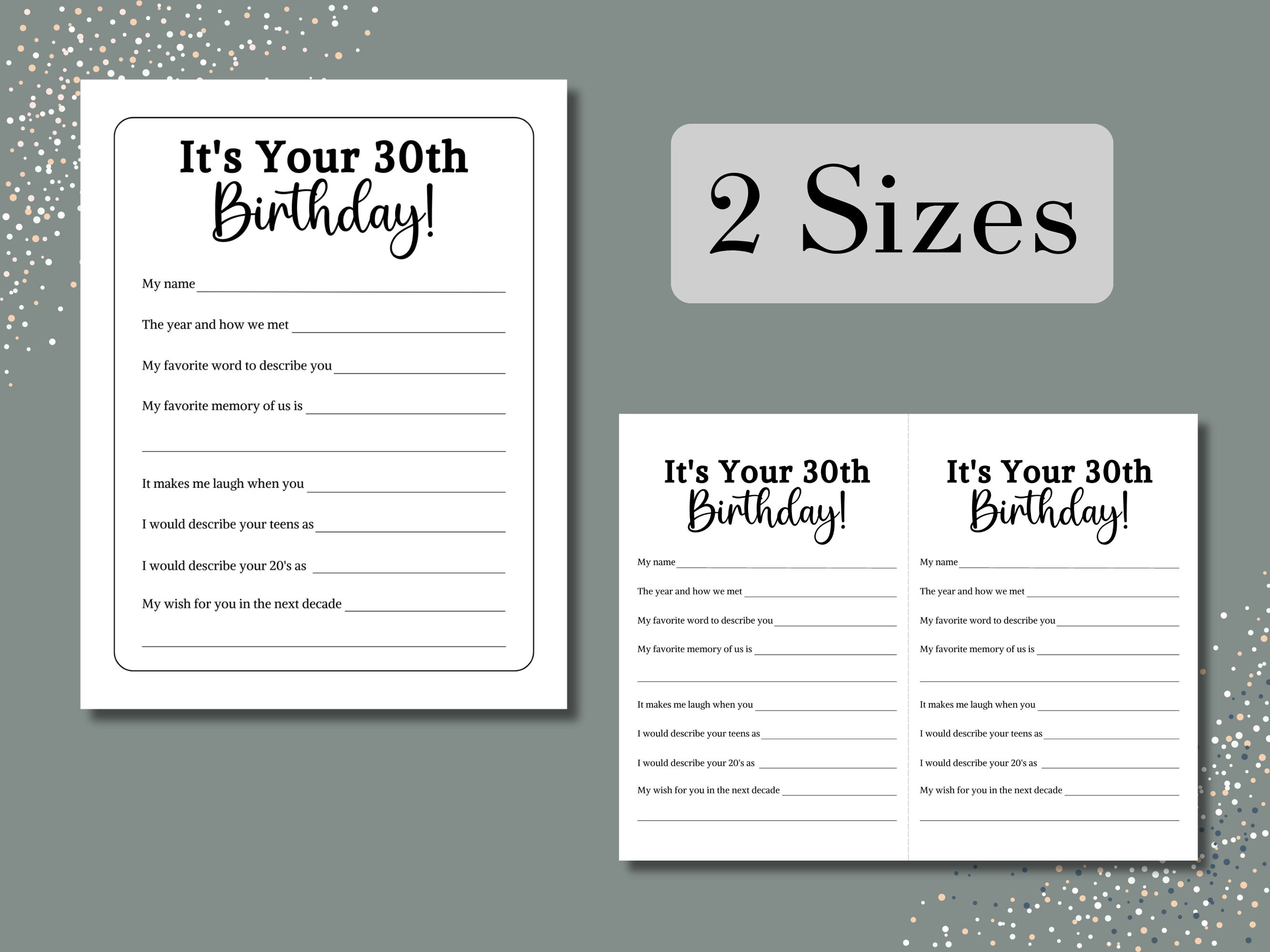 30th Birthday Game Printable, 30 Birthday Party Games, Milestone ...