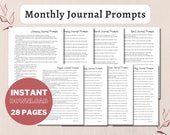 Printable Monthly Journal Prompts: Self-Reflection, Self-Care (Digital Download)