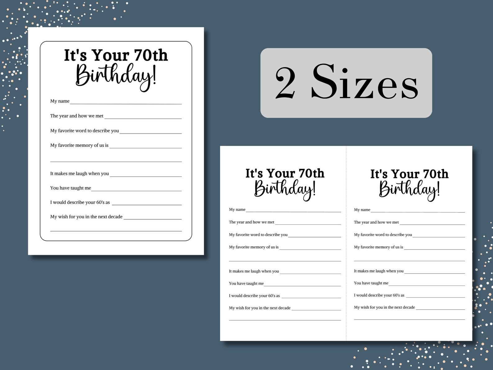 70th Birthday Game Printable, 70 Birthday Party Games, Milestone ...