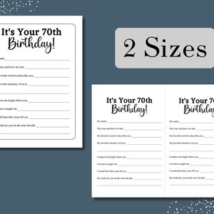 70th Birthday Game Printable, 70 Birthday Party Games, Milestone ...