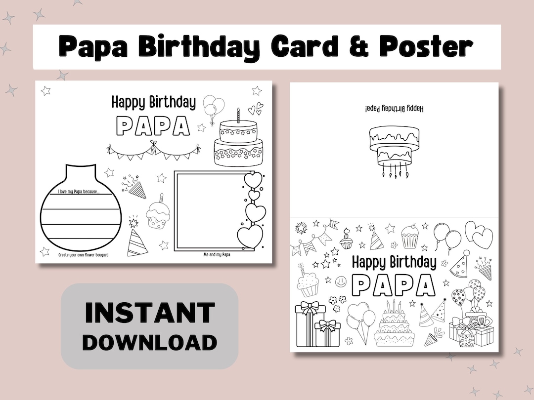 Papa Printable Coloring Birthday - Il 1080xN.5107727850 Iy5v 