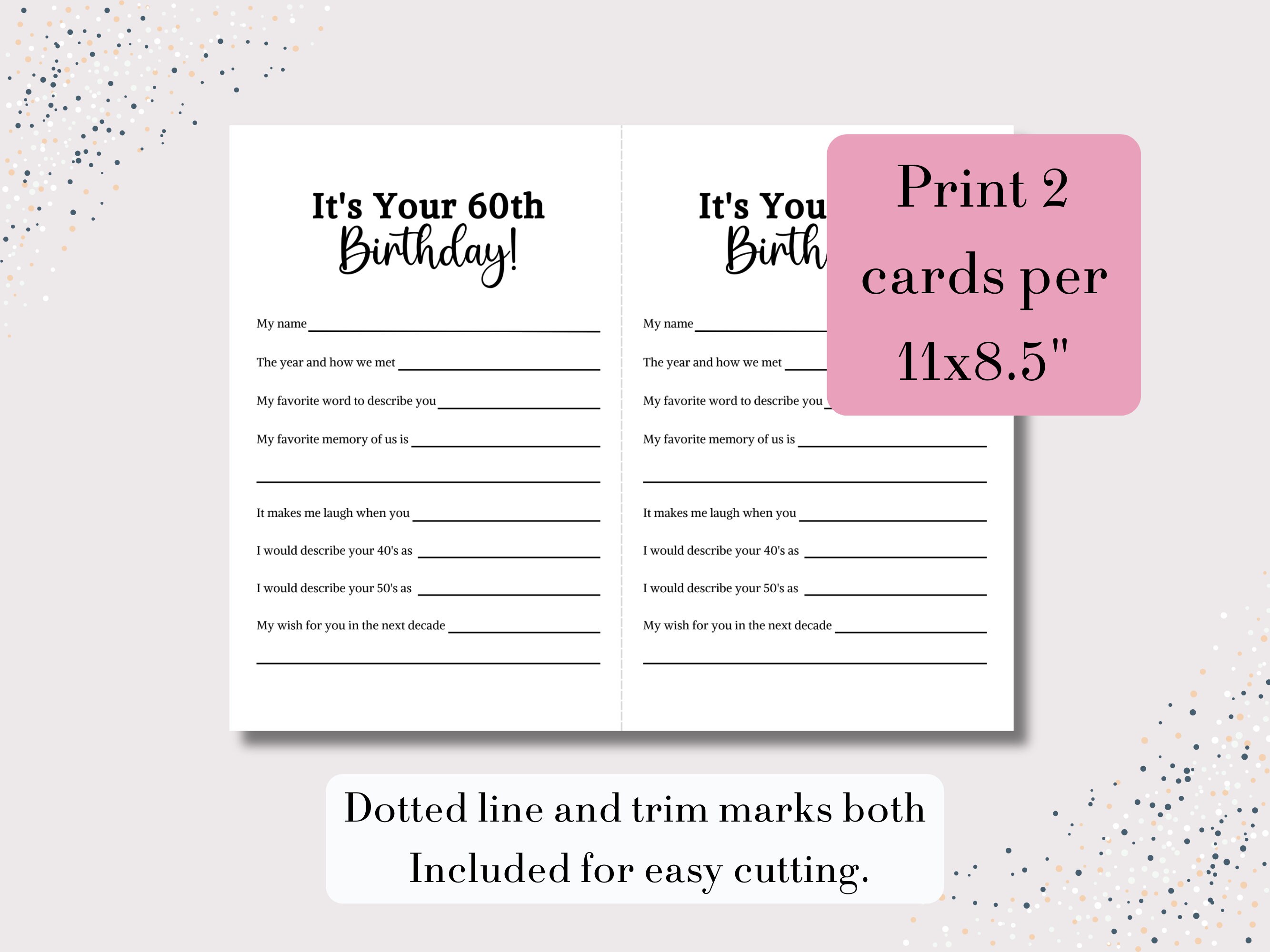 60th Birthday Game Printable, 60 Birthday Party Games, Milestone ...