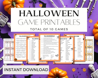 Halloween Party Games Bundle, Trivia, Charades (Digital Download)
