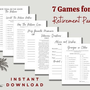 Ruhestand Party Spiele, Ruhestand Beratung und Wünsche Karte Auf Wiedersehen Party Spiel Bucket List Spiel Ruhestand Trivia Printable Rentner Party Spiel