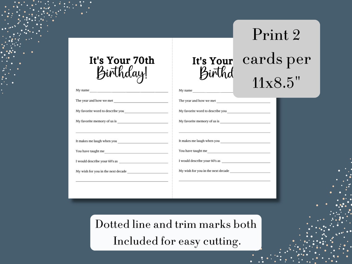 70th Birthday Game Printable, 70 Birthday Party Games, Milestone ...