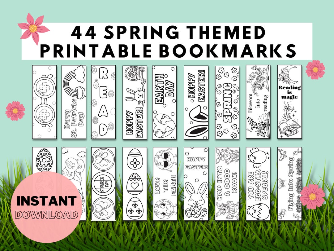spring-printable-bookmarks-spring-crafts-for-kids-spring-etsy