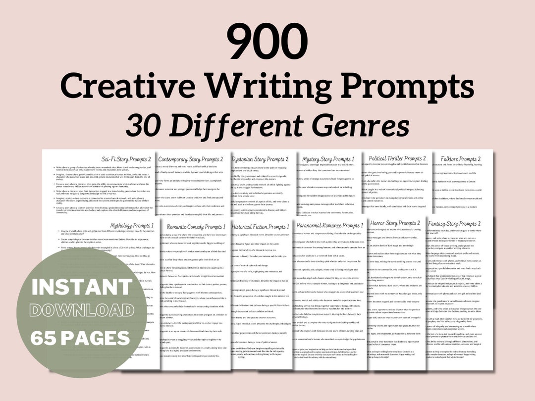 900 Creative Writing Prompts, Short Story Starters, Printable Journal ...