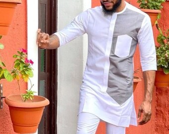 Ropa de hombres africanos, Dashiki, Ropa de senador, Traje de hombre de novios, Kaftan para hombres, Traje de boda tradicional, Senador de Nigeria, Caftán, Naija Moda