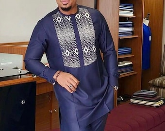 Ropa de hombres africanos, Dashiki, Ropa de senador, Traje de hombre de novios, Kaftan para hombres, Traje de boda tradicional, Senador de Nigeria, Caftán, Naija Moda