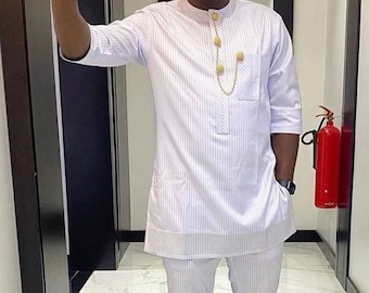 Ropa de hombres africanos, Dashiki, Ropa de senador, Traje de hombre de novios, Kaftan para hombres, Traje de boda tradicional, Senador de Nigeria, Caftán, Naija Moda