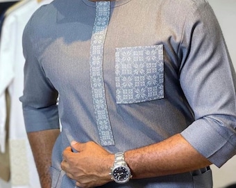 Ropa de hombres africanos, Dashiki, ropa de senador, traje de hombres de novios, Kaftan para hombres, traje de boda tradicional, senador de Nigeria, caftán, moda de Naija
