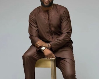 Ropa africana para hombres, Dashiki, ropa de senador, traje de novio, caftán para hombres, traje de boda tradicional, senador de Nigeria, caftán, moda de Naija
