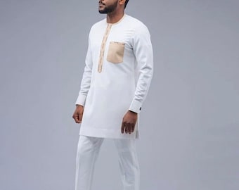 Ropa de hombres africanos, Dashiki, Ropa de senador, Traje de hombre de novios, Kaftan para hombres, Traje de boda tradicional, Senador de Nigeria, Caftán, Naija Moda