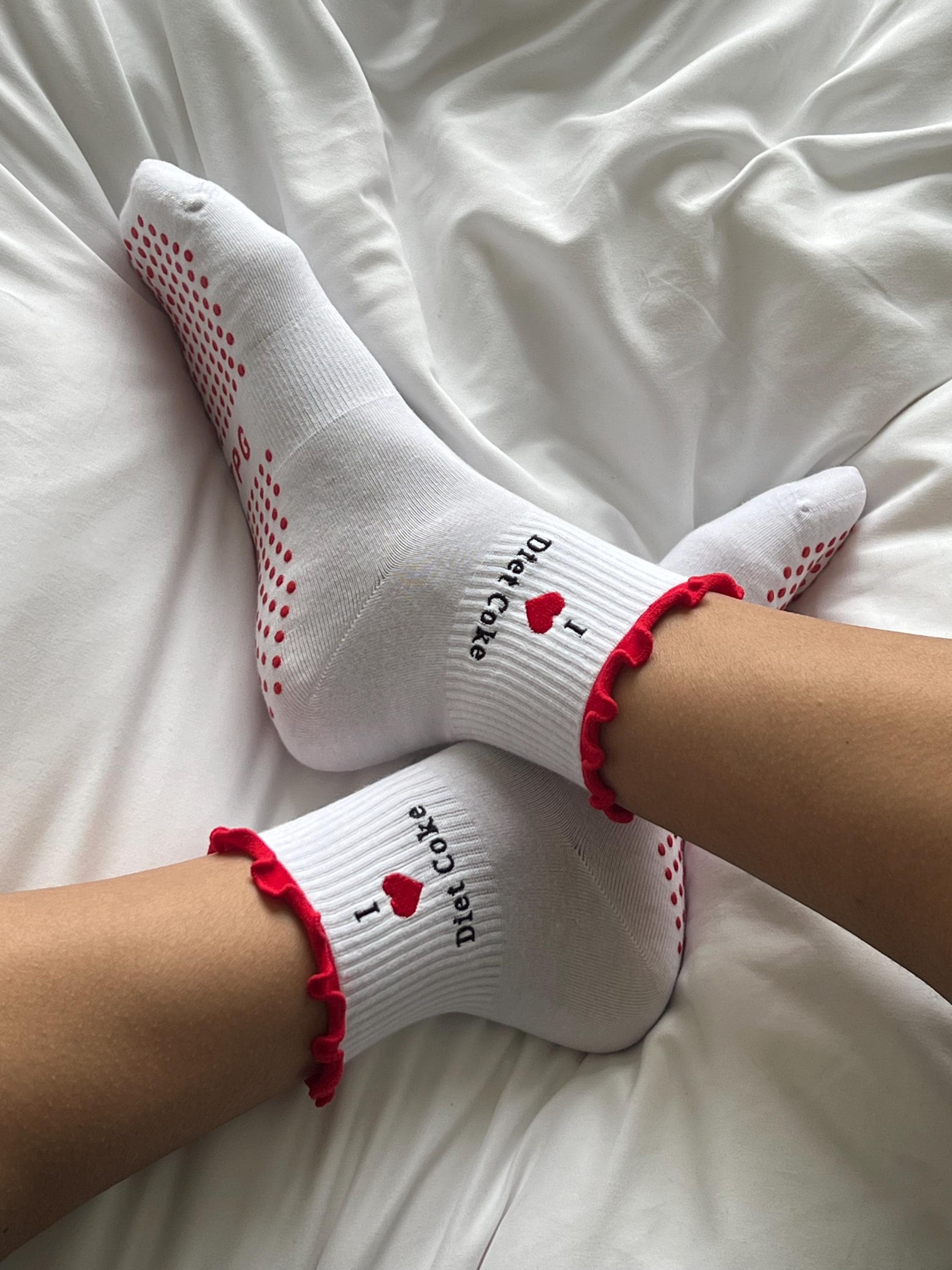 I Love Diet Coke Grip Socks: Embroidered Pilates Barre Socks - Etsy