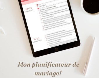 Wedding planner in French, wedding budget, follow-up & wedding list, DIGITAL checklist
