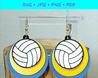 Volleyball Earring SVG Template: Faux Leather Earrings (Digital Download)