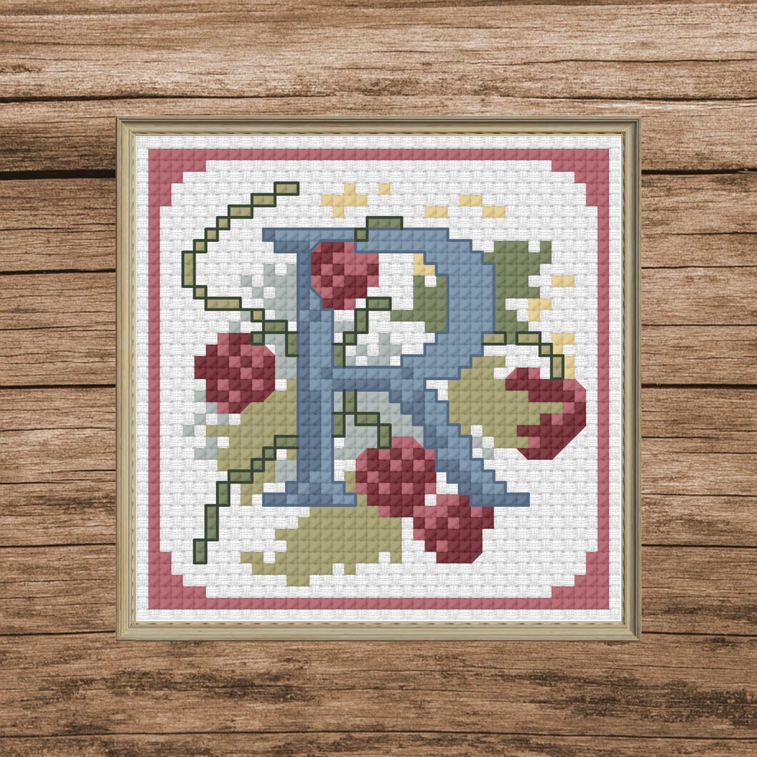 Monogram R Capital Letter Cross Stitch Pattern: Ornament, Gift (PDF ...