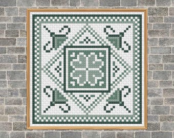 Shamrock Cross Stitch Pattern: St. Patrick's Day decor (PDF Digital Download)