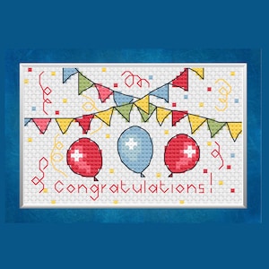 Modèle de point de croix pour carte de voeux de félicitations, cadeau fait main pour un ami, cadeau pour un nouvel emploi, un cadeau de retraite, une nouvelle maison, une carte à découper