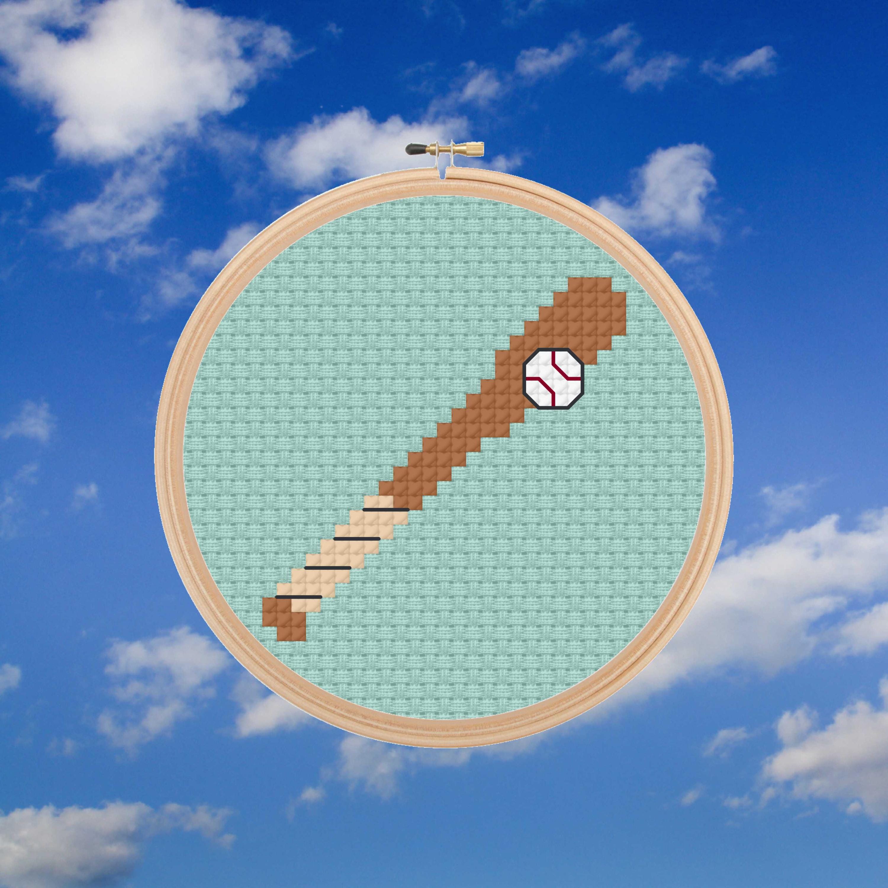 Baseball Bat Cross Stitch Pattern: Keychain, Ornament (PDF Digital ...