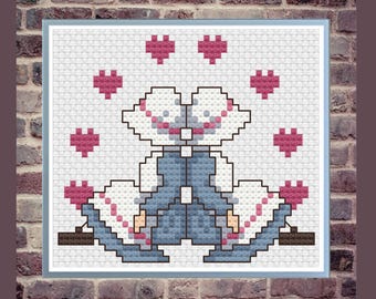 Twin Girls Cross Stitch Pattern: DIY Country Kitchen Wall Art (PDF Digital Download)