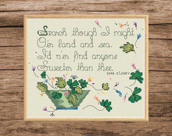 Irish Blessing Cross Stitch Pattern: St. Patrick's Day poem (PDF Digital Download)