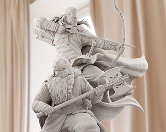 Gimli & Legolas - Lord of the Rings | Maximum Detailed 8K 3D printed figure | 104/248mm