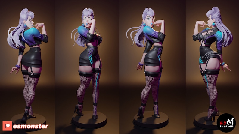 KDA Evelynn League of Legends Maximum Detailed 8K 3D printed figure 300mm Bild 7