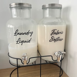 Laundry Liquid Decal Fabric Softner Decal Container Labels Organising Decals Organising Sticker Laundry Organisation