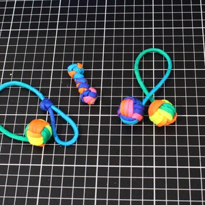 Set Of 3 Paracord Fidget Toys Set Of Three Rainbow Knuckle Rollers Celtic Slammer Begleri Long Shot Dexterity Improver Komboloi and Begleri