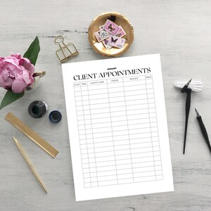 Appointment Tracker Printable, Appointment Reminder, Meeting Tracker, A4, A5, LETTER PDF, Instant Download