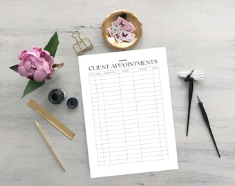 Appointment Tracker Printable, Appointment Reminder, Meeting Tracker, A4, A5, LETTER PDF, Instant Download