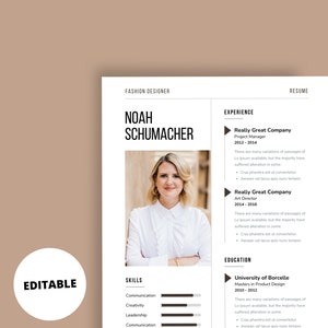 Professional & Modern Resume Template for Word and Pages | Resume Design | CV Template for Word | Professional CV | Instant Download resume