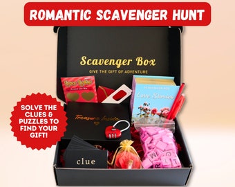 Romantic Scavenger Hunt Escape Game - Solve Personalized Clues to Find Your Gift