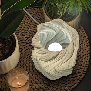 Unique Table Lamp with modern organic style shade image 3