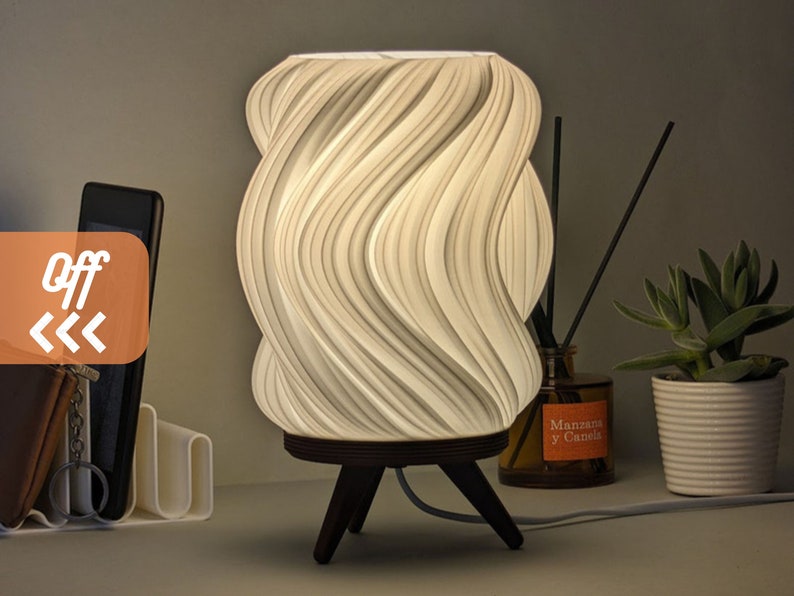 Unique Table Lamp with modern organic style shade image 6