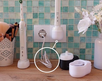 Oral B Electric toothbrush charging station adapter/stand/bracket/holder/wall mount, keeps cables hidden and organized