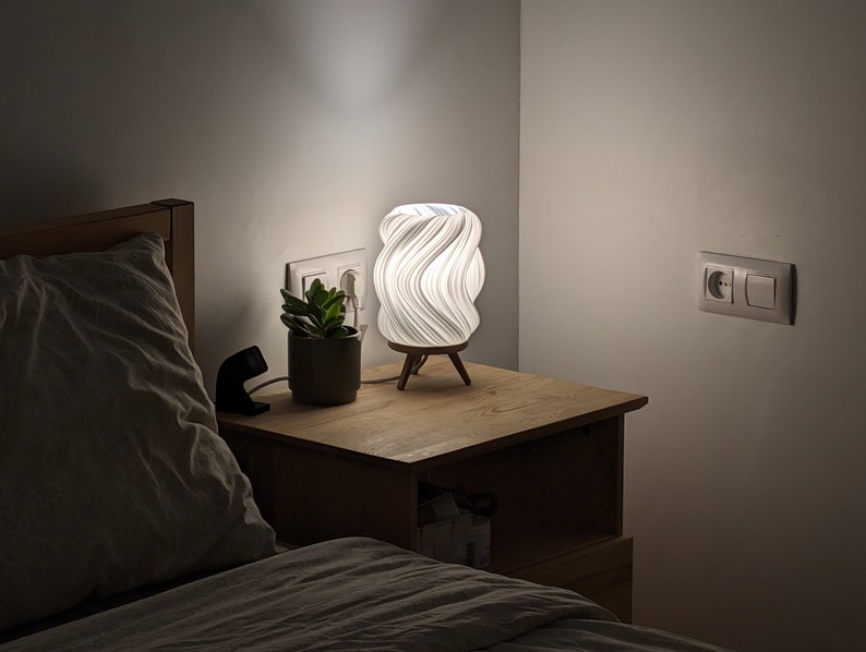 Unique Table Lamp with modern organic style shade image 1