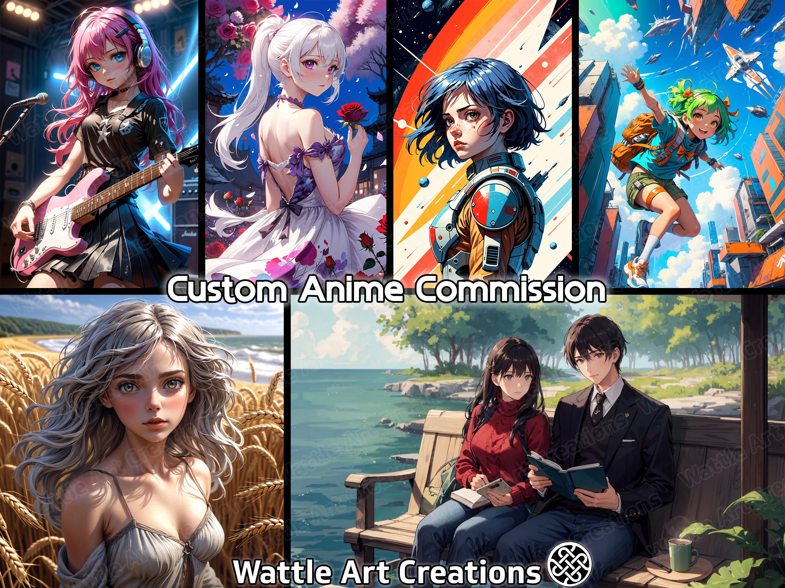 Custom I will draw you anime headshot for profile picture, avatar, icon Art  Commission