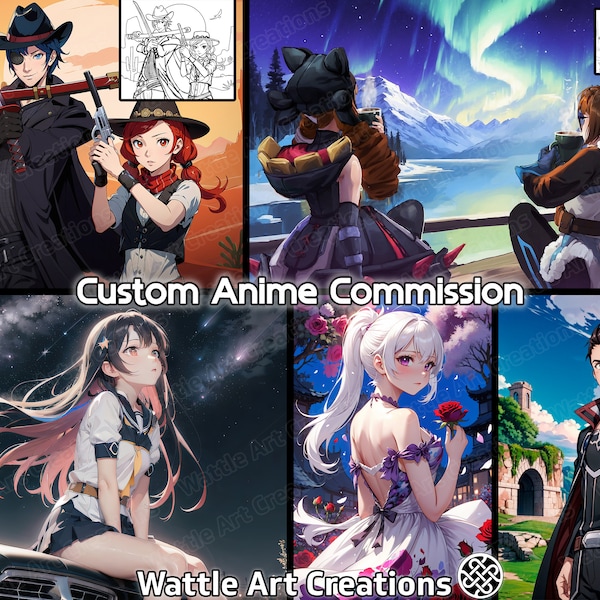 Custom Anime Art Commission - Art numérique personnalisé, Art original, Commande personnage et Téléchargement numérique