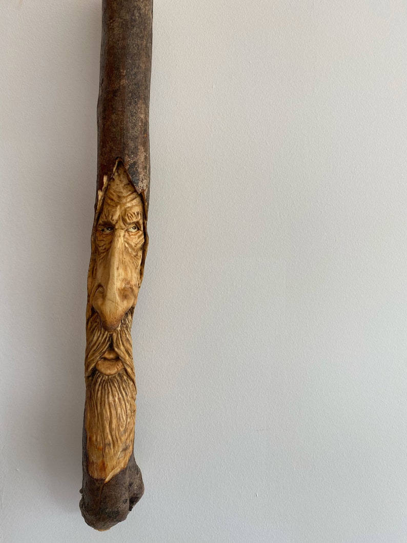 The wizard of Odd Cherry Laurel Wood Carving Etsy