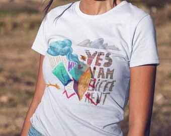 T-Shirt Premium en Coton Bio (Bio) Femme | T-Shirt d’artiste par Alex Lapin | Je suis différent | Je suis différent